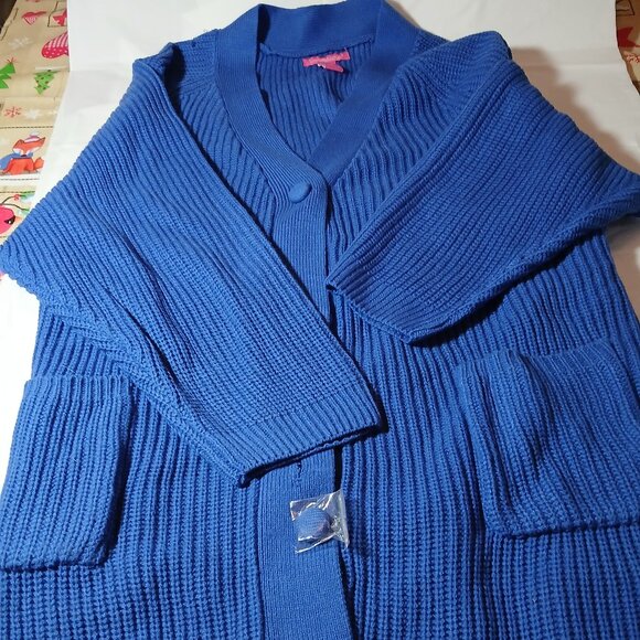 Women's 4x Royal Blue Cardigan with pockets - Picture 1 of 9